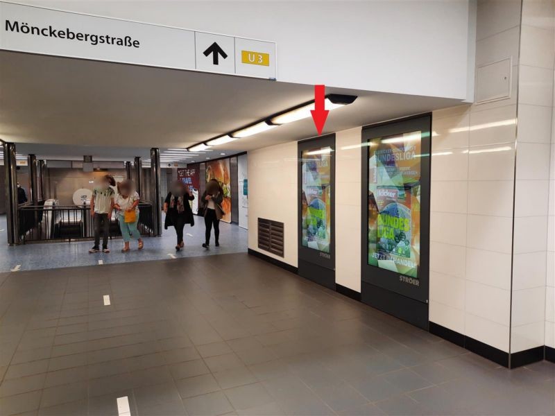 U-Bf Jungfernstieg, Rathaustunnel li.